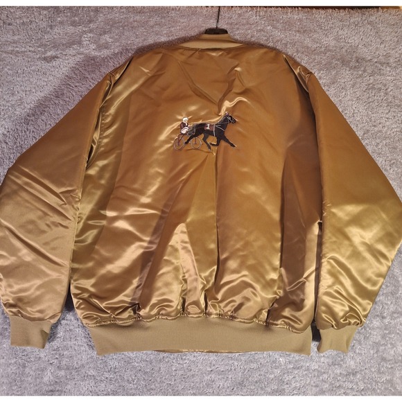 GAME Sportswear Ltd Other - GAME Sportswear Mens Nylon Bomber Jacket XXL Harness Racing Horse Gold USA 81864